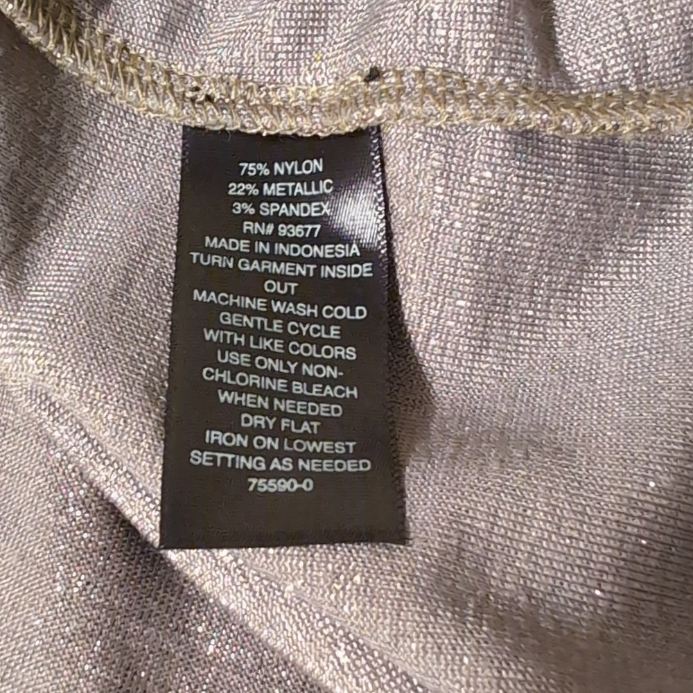 Worthington Metallic Gold Short Sleeve Glimmer Blouse 0X - Picture 14 of 15